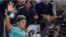 Federer celebra su triunfo.